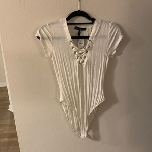 New with tags white tie front bodysuit